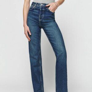 Reformation Cynthia High Rise Straight Long Jeans - Size 27